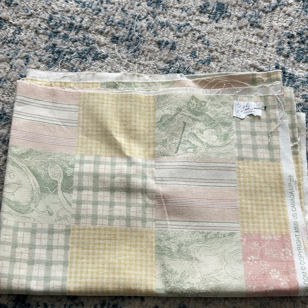 John Wolf Richloom Fabric "Hey Diddle-Diddle" Nursery Rhyme Print